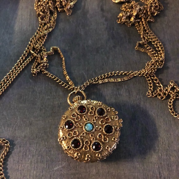 GOLDETTE NY Multi-Strand GoldTone Necklace Locket - Picture 1 of 7